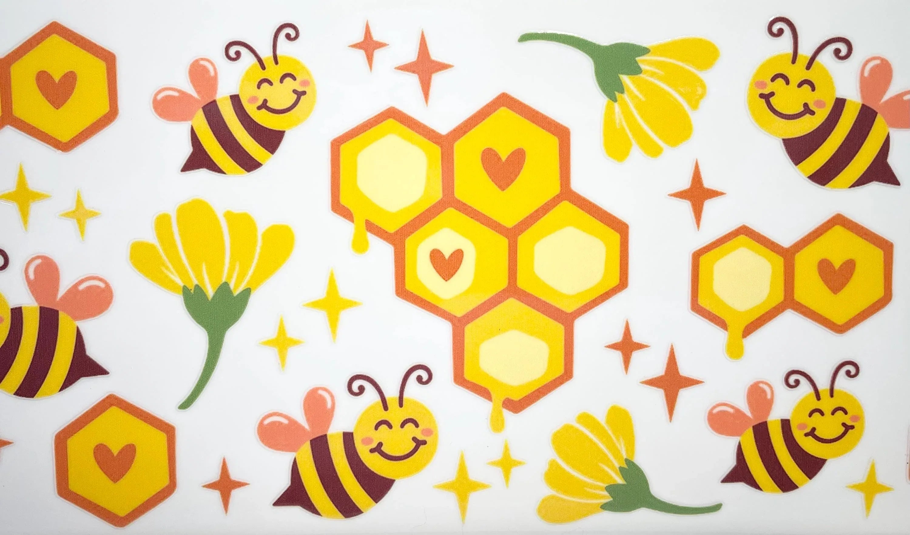 16oz Glass Cup with Lid & Straw Bee My Honey