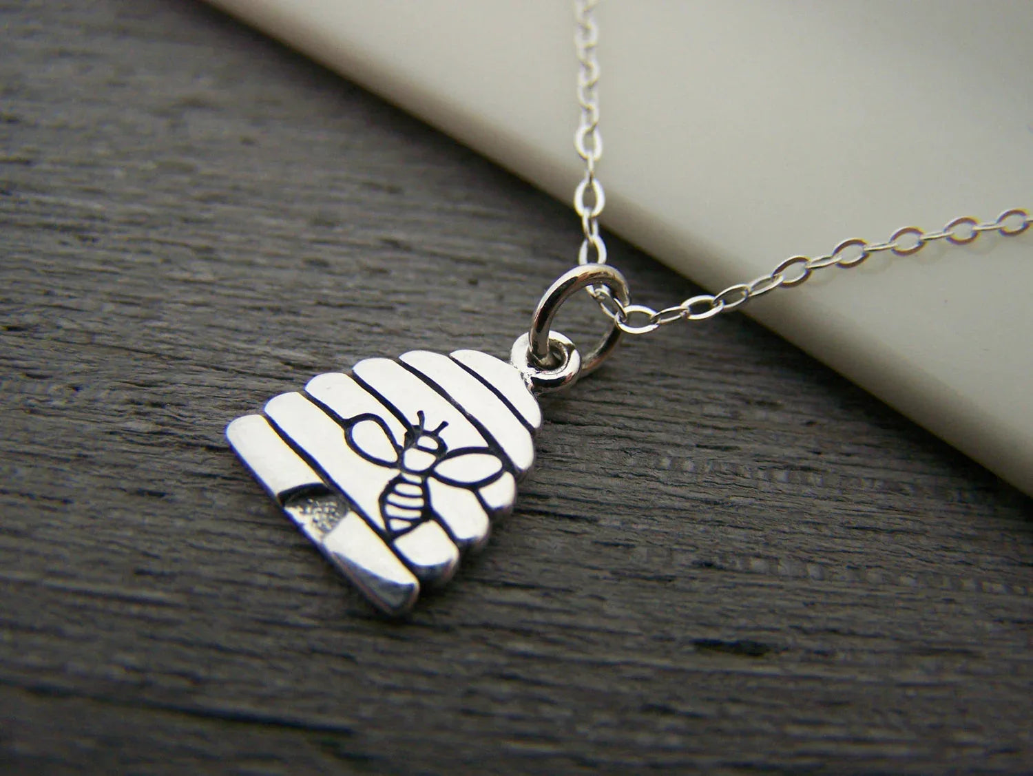 Tiny Sterling Silver Beehive Necklace – Simple Everyday Bee Jewelry