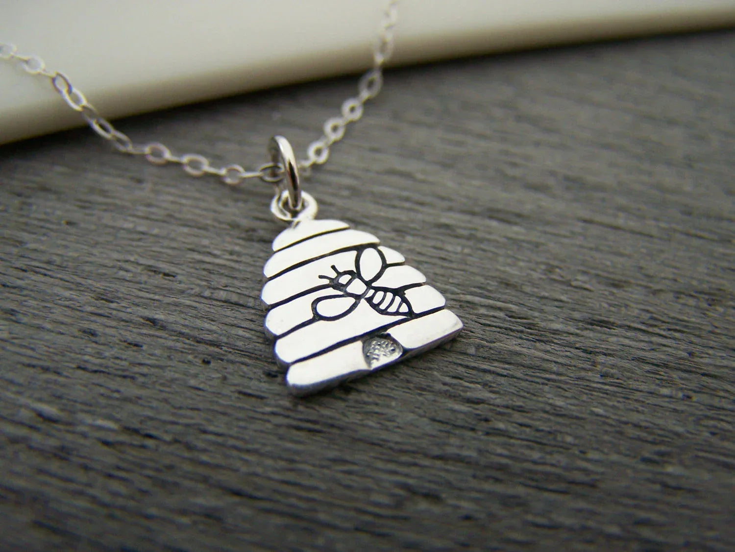 Tiny Sterling Silver Beehive Necklace – Simple Everyday Bee Jewelry