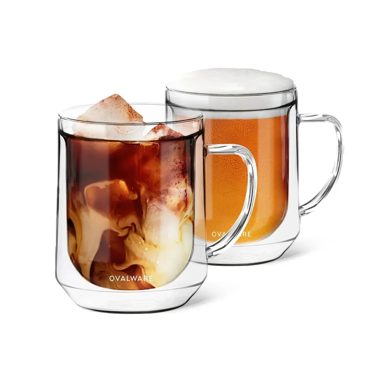 Double Wall Mug - 500ml/17oz (Set of 2) Clear Glass