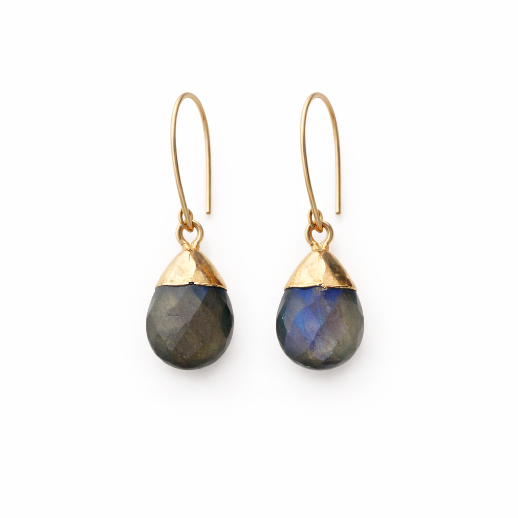 Blue Flash Labradorite Drop Earrings