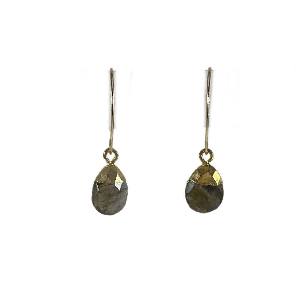 Blue Flash Labradorite Drop Earrings