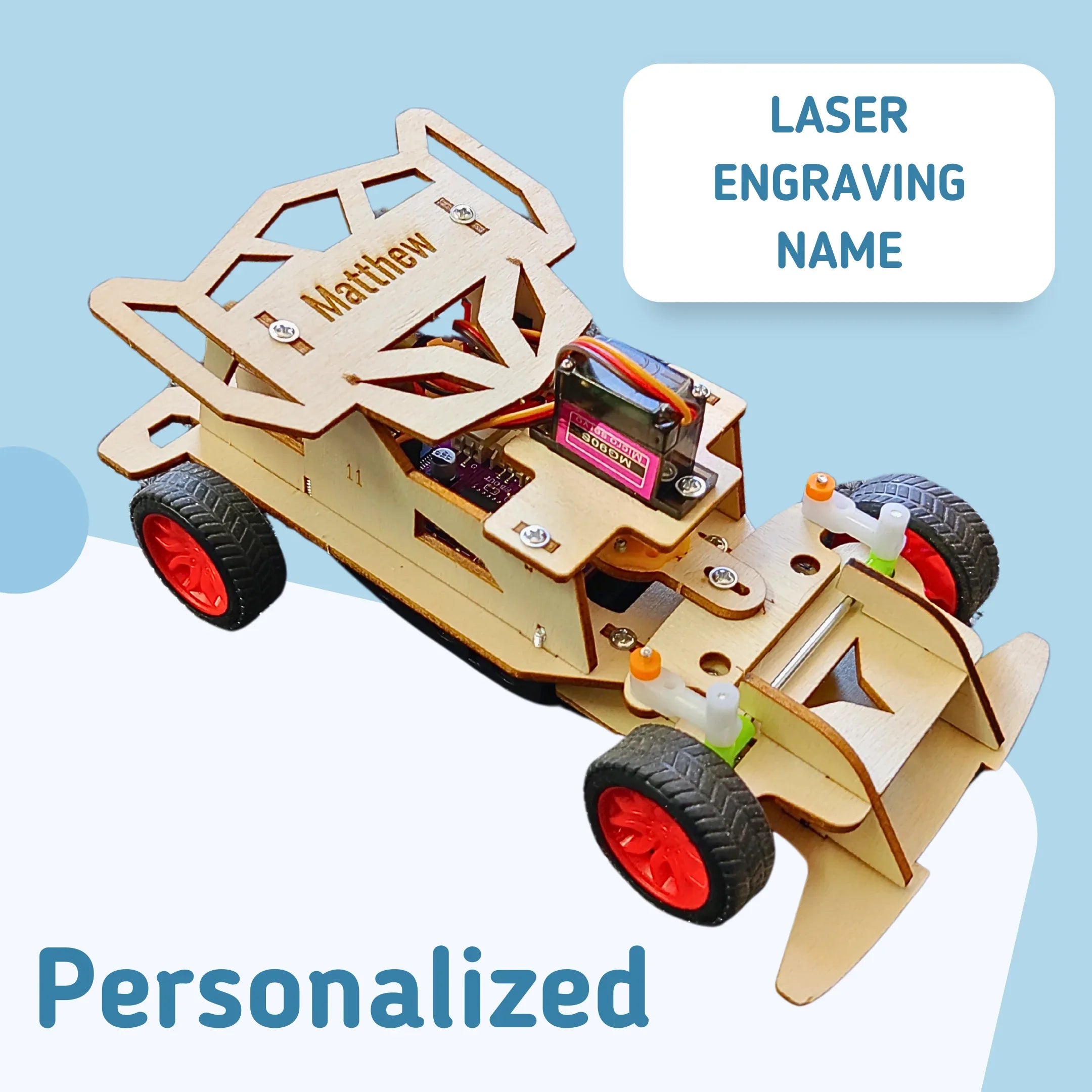 Steering Remote-Controlled Car DIY Kit, Educational STEM Toy