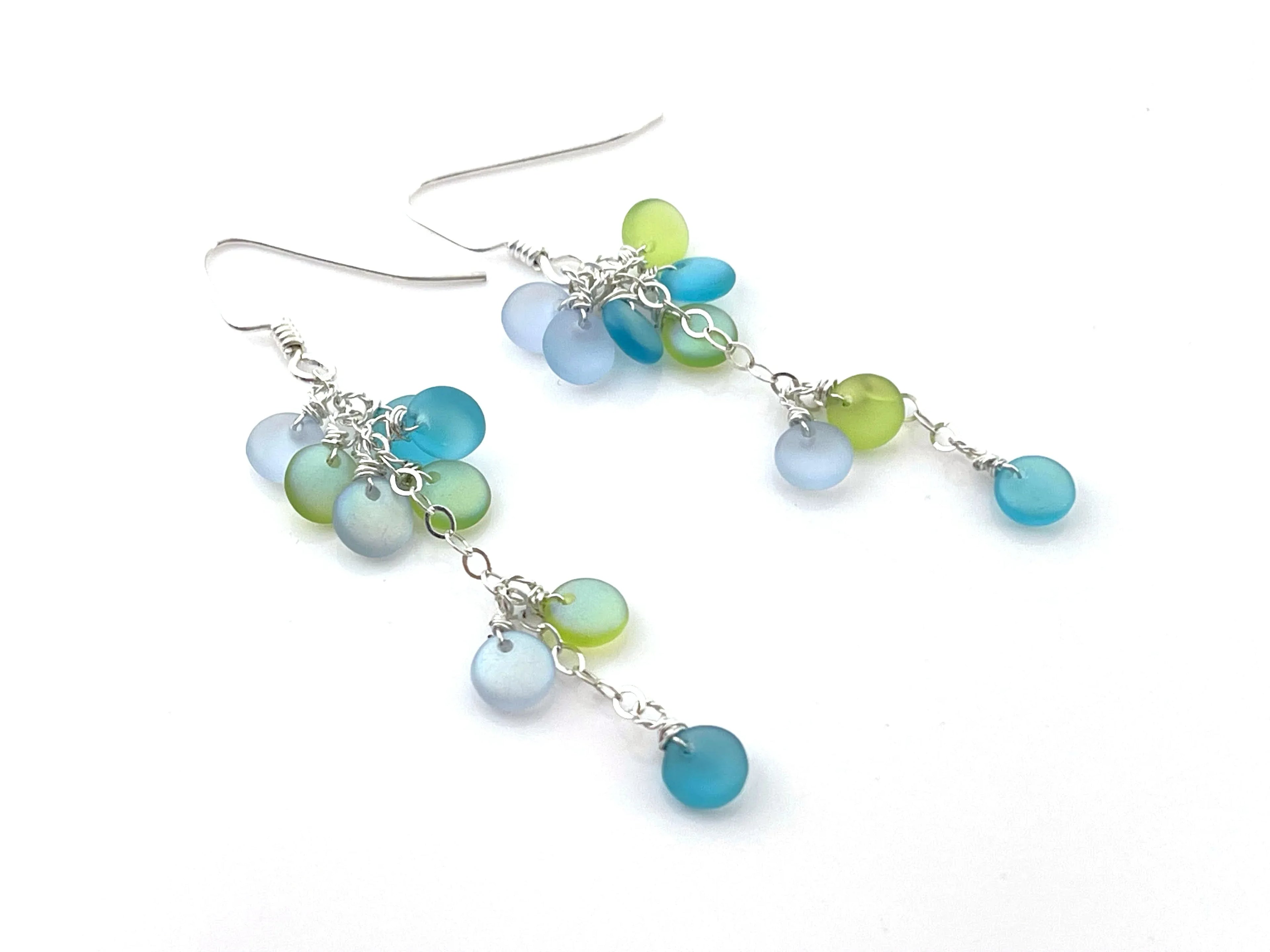 Mermaid Scale Sea Glass Earrings