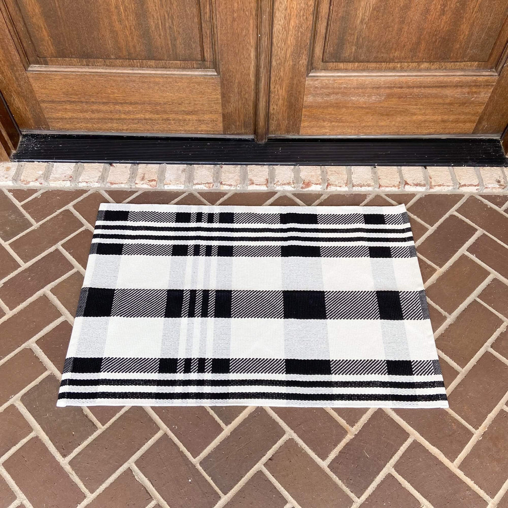 Modern Farmhouse Rug- Woven Rug- Plaid Style 4