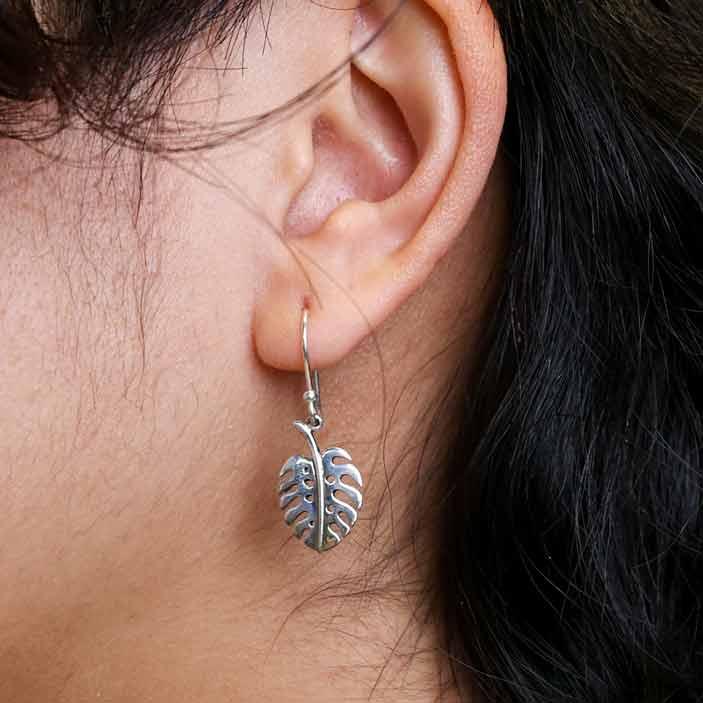 Monstera Leaf Dangle Earrings