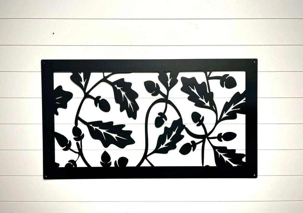 Oak Leaves & Acorns Metal Wall Art