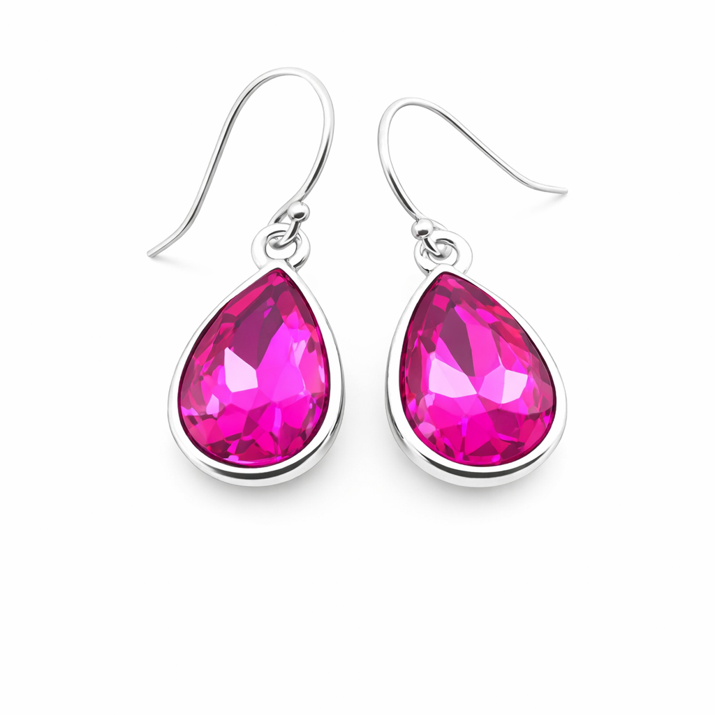 October Birthstone Earrings - Crystal Teardrop Earrings