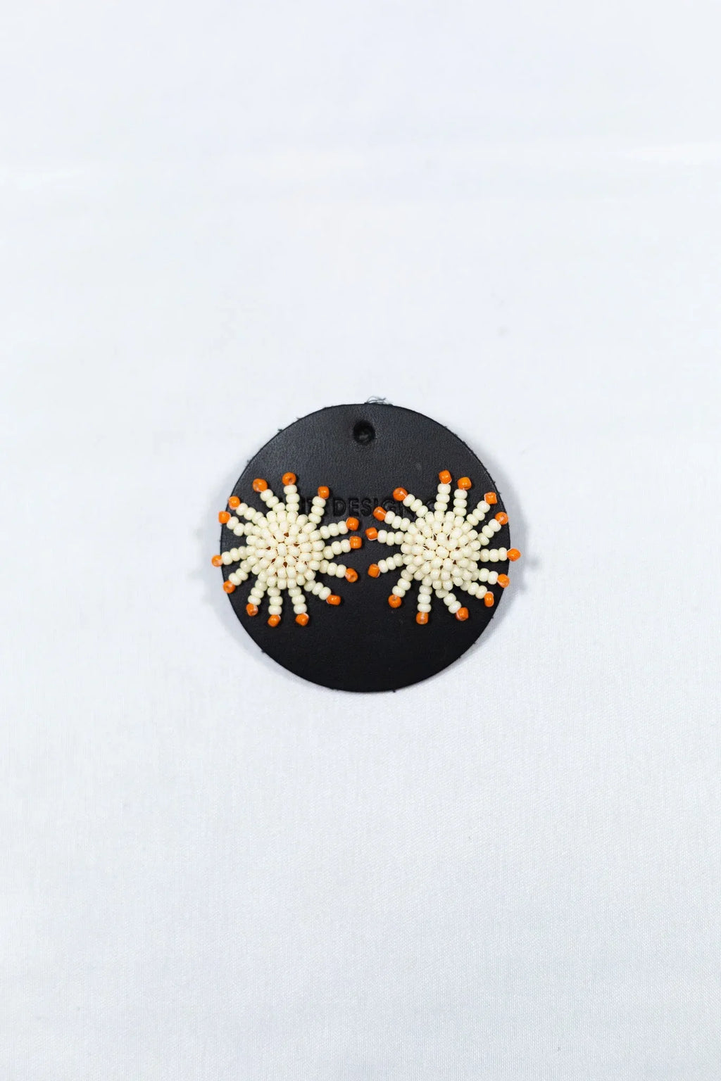 Beaded Sunburst Earring Cream