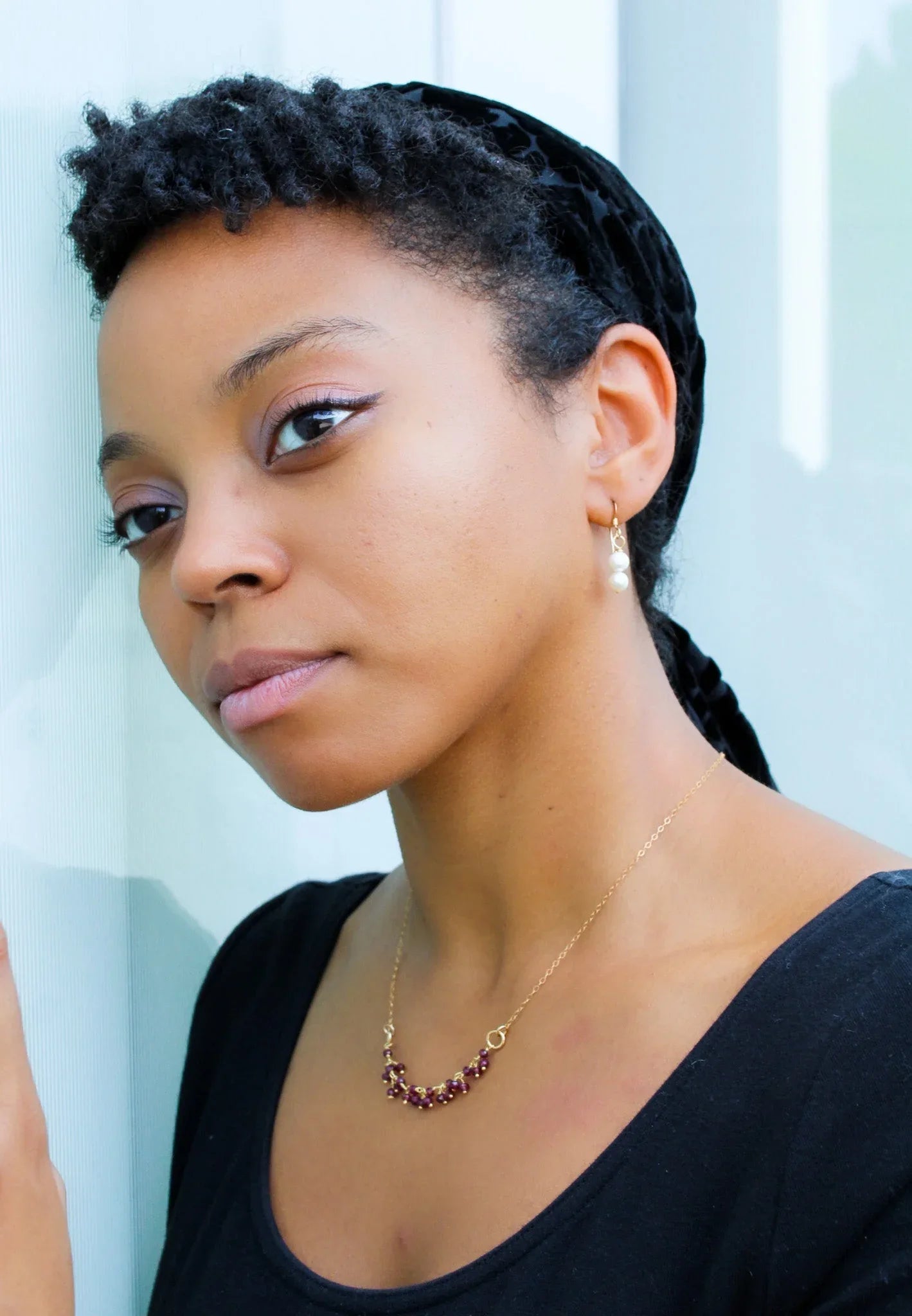 Double Pearl Drop Earrings