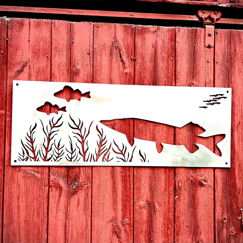 Pike Lurking Steel Wall Art