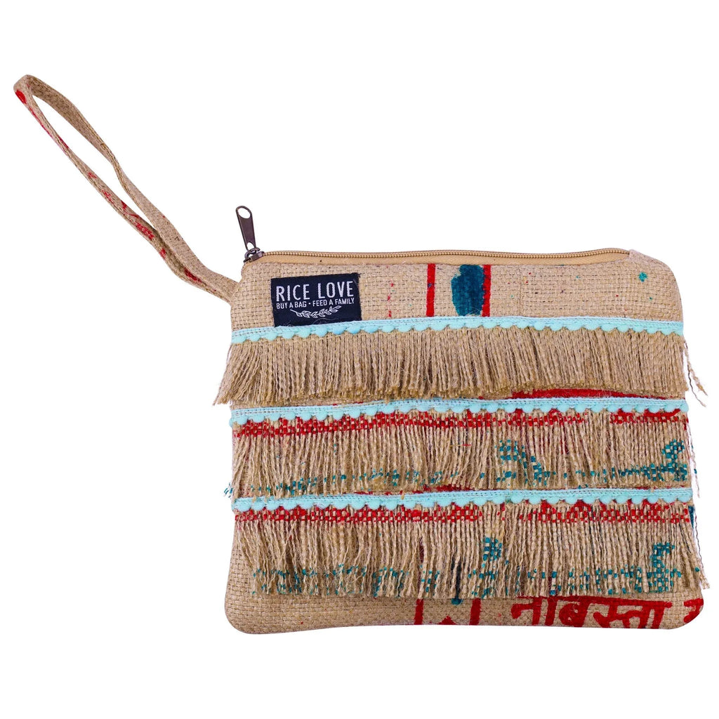 Recycled Fringe Clutch Neela