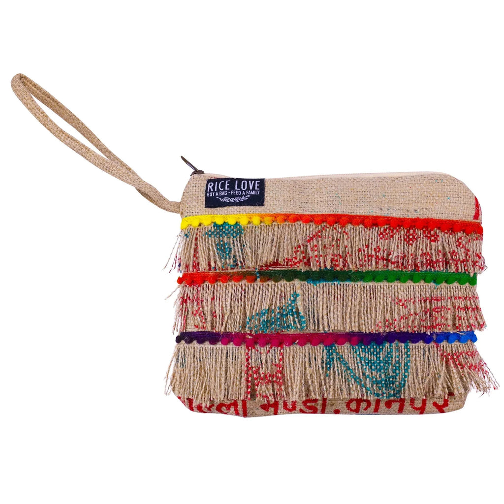 Recycled Fringe Clutch Maltee