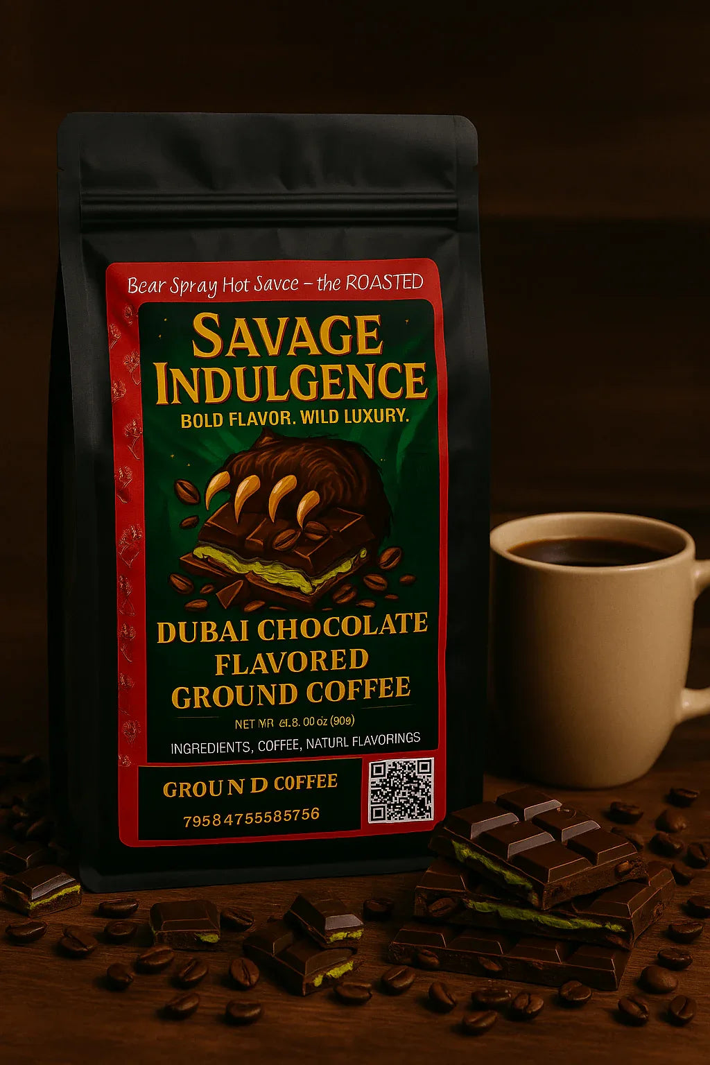 Savage Indulgence-Dubai Chocolate Coffee 2 LB WHOLE BEAN