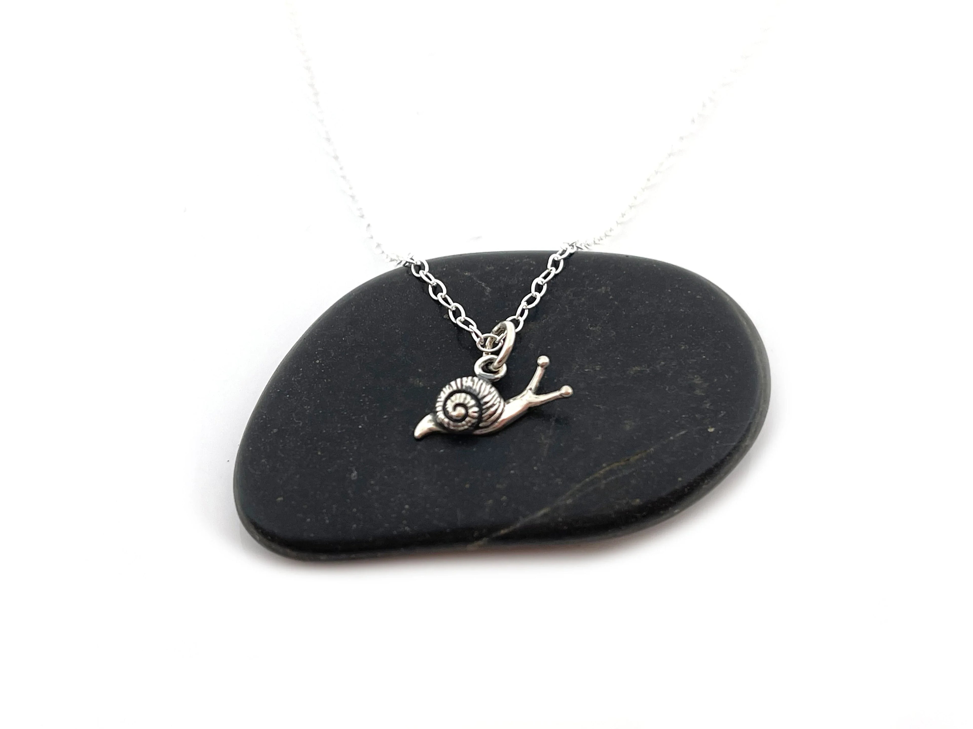 Tiny Sterling Silver Snail Necklace – Handmade Slow Living Jewelry
