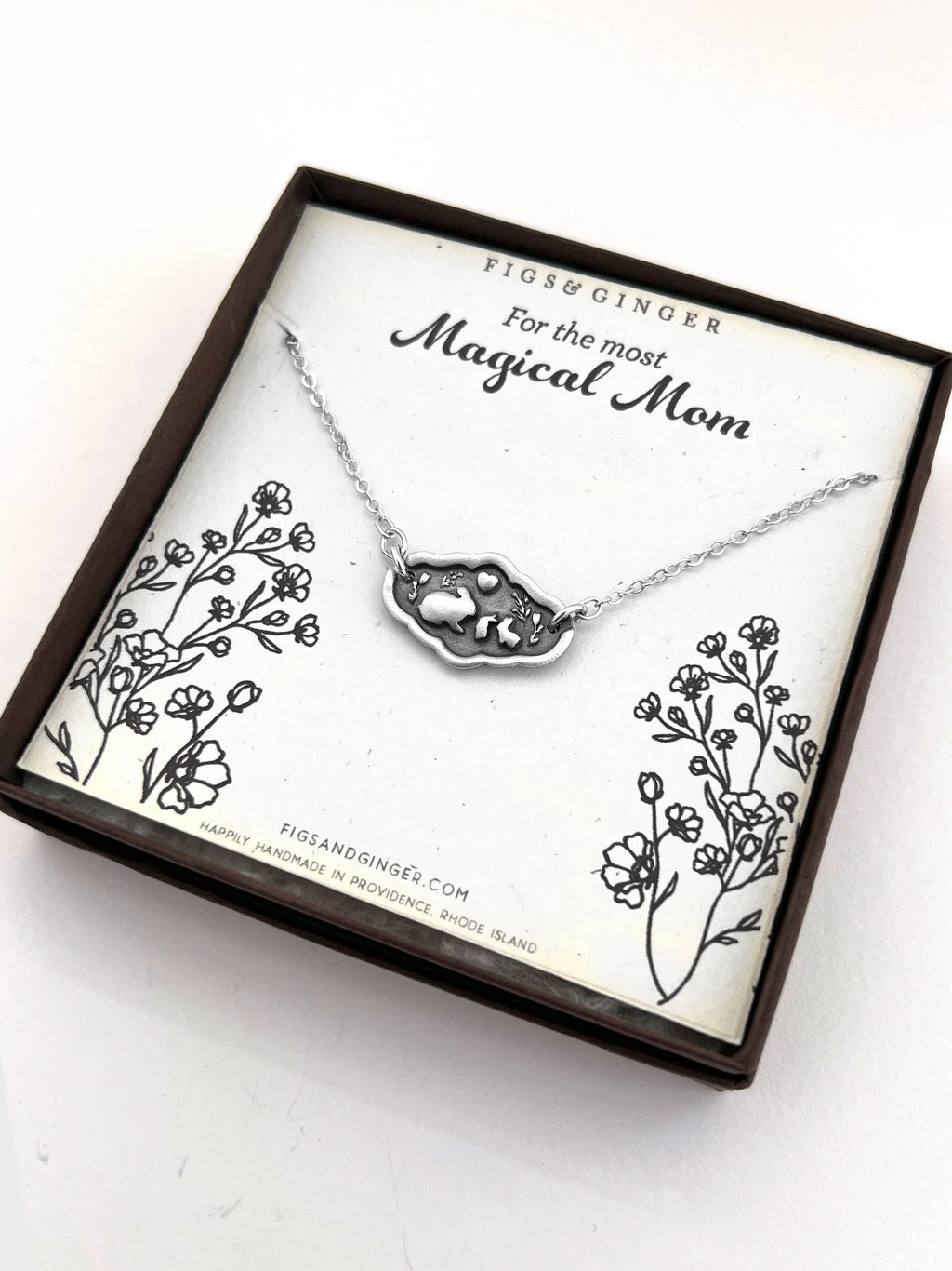 Bunny Mom & Baby Bunnies Necklace