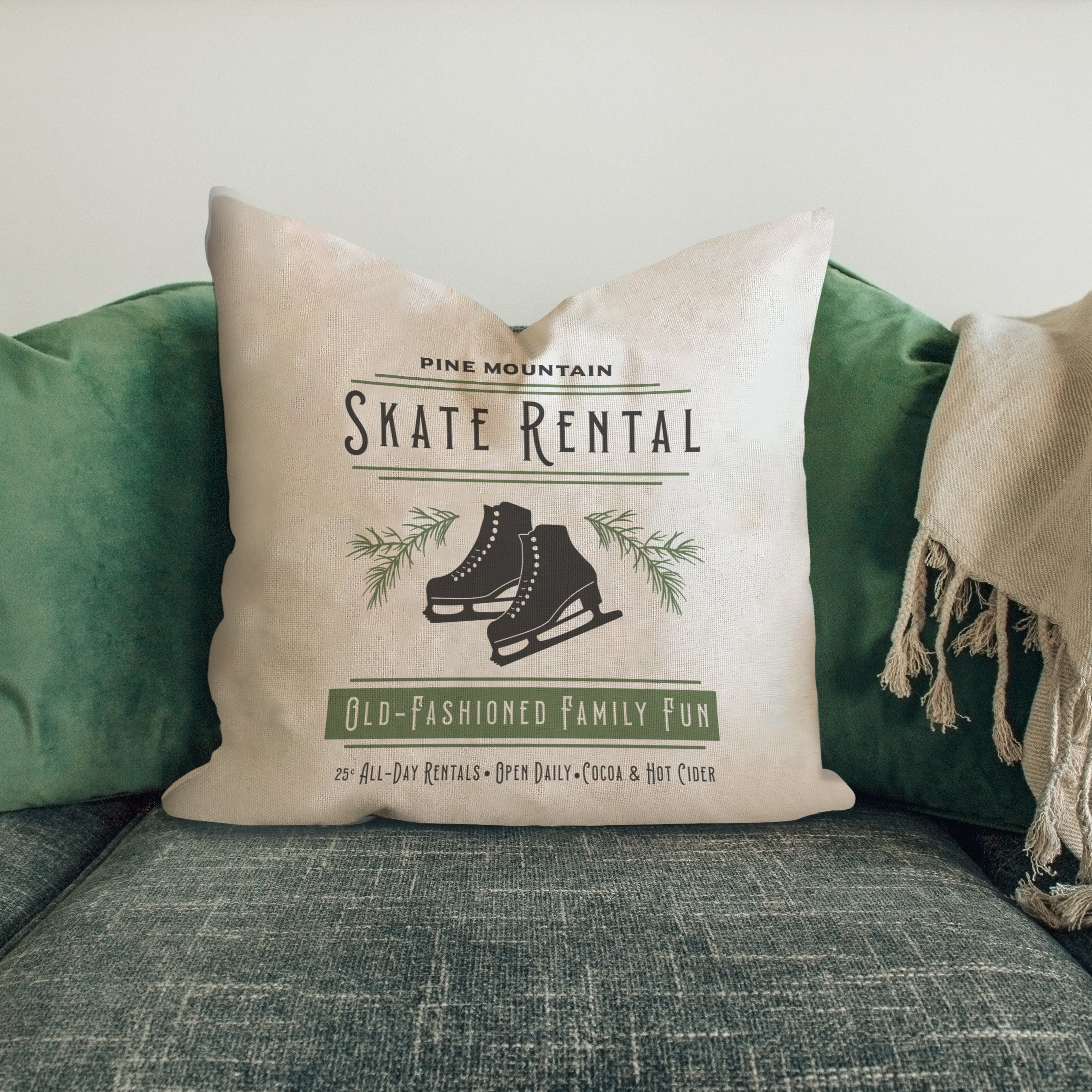 Skate Rental #3 Pillow Cover 17x17 inch