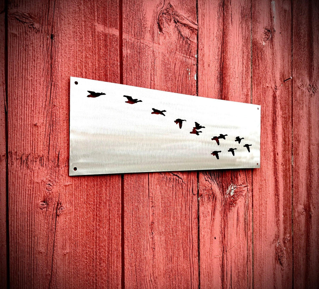 Steel Flock of Geese Sign | Wall Art