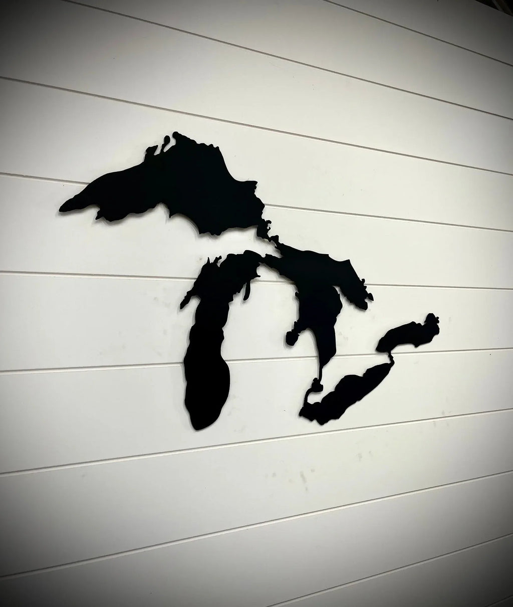 Steel Great Lakes Wall Art Black