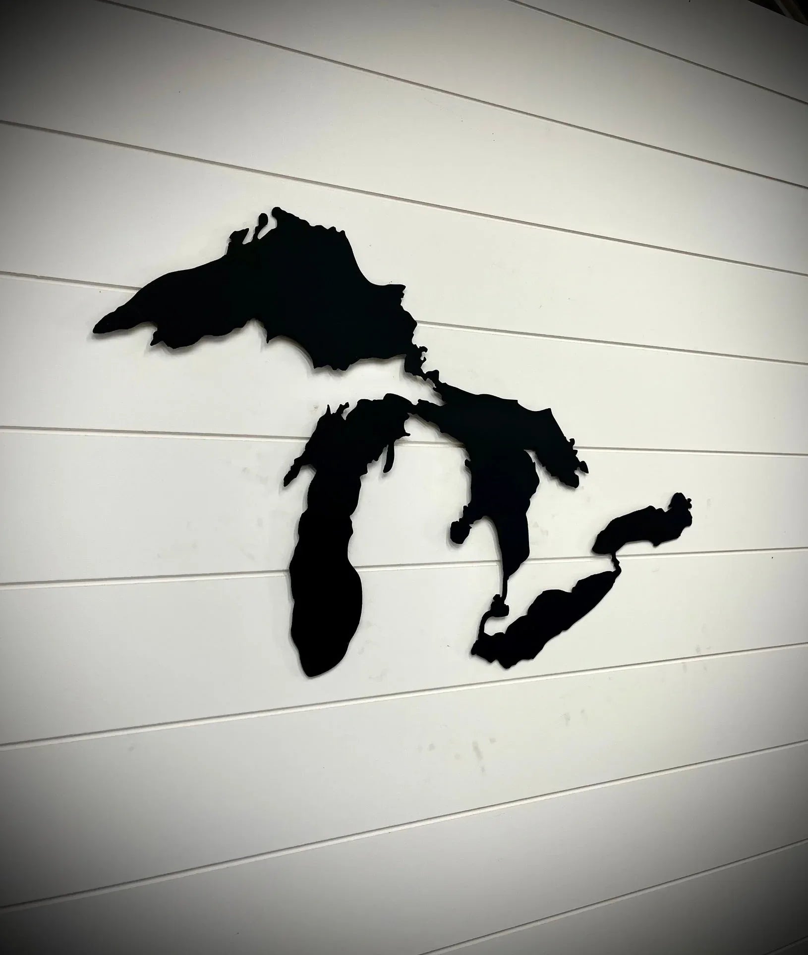 Steel Great Lakes Wall Art Black