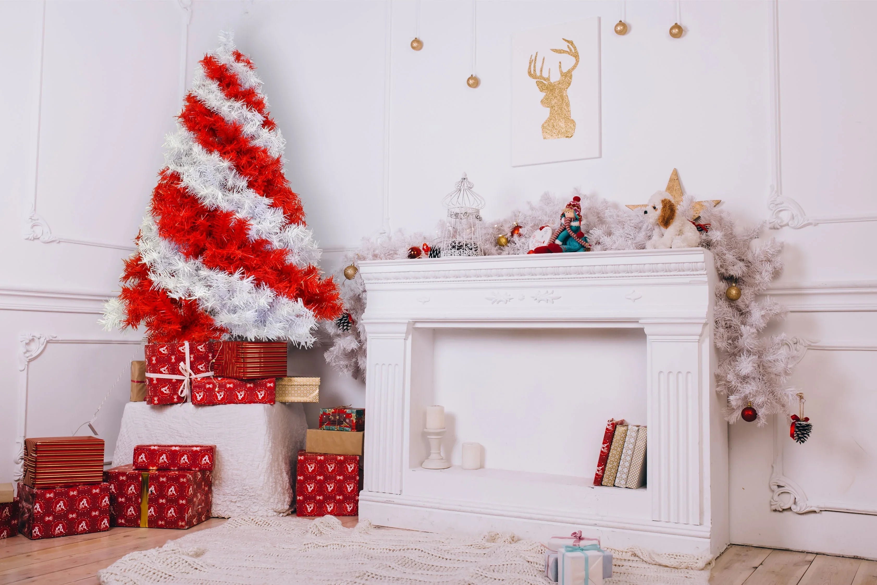 4 Foot Red and White Swirl Candy Cane Colored Artificial Christmas Tree