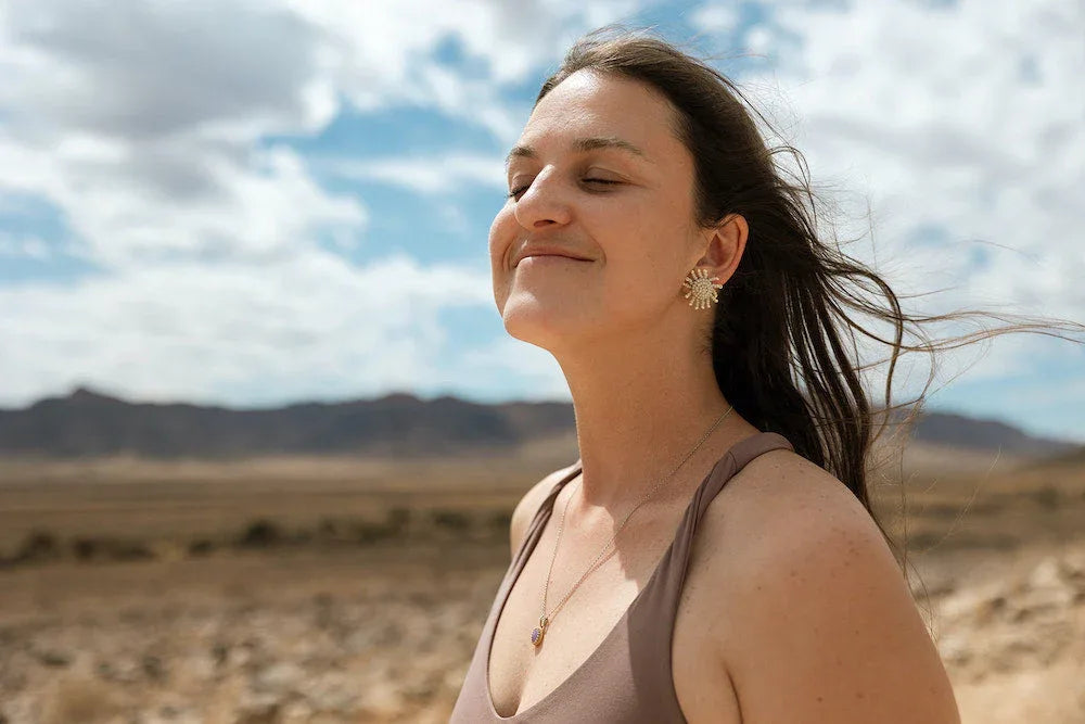Beaded Sunburst Earring Luster Lime