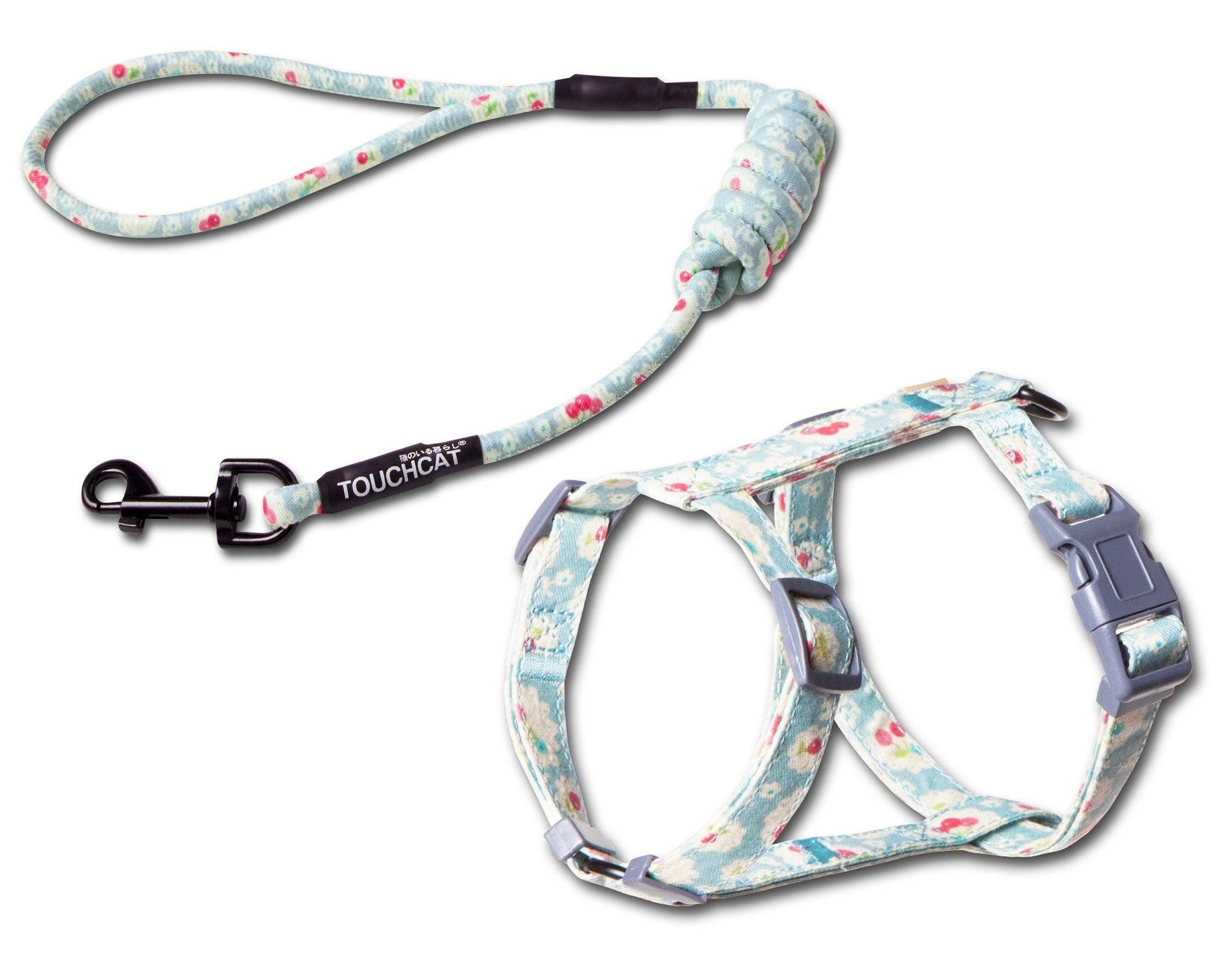 Touchcat 'Radi-Claw' Durable Cable Cat Harness and Leash Combo Sky Blue