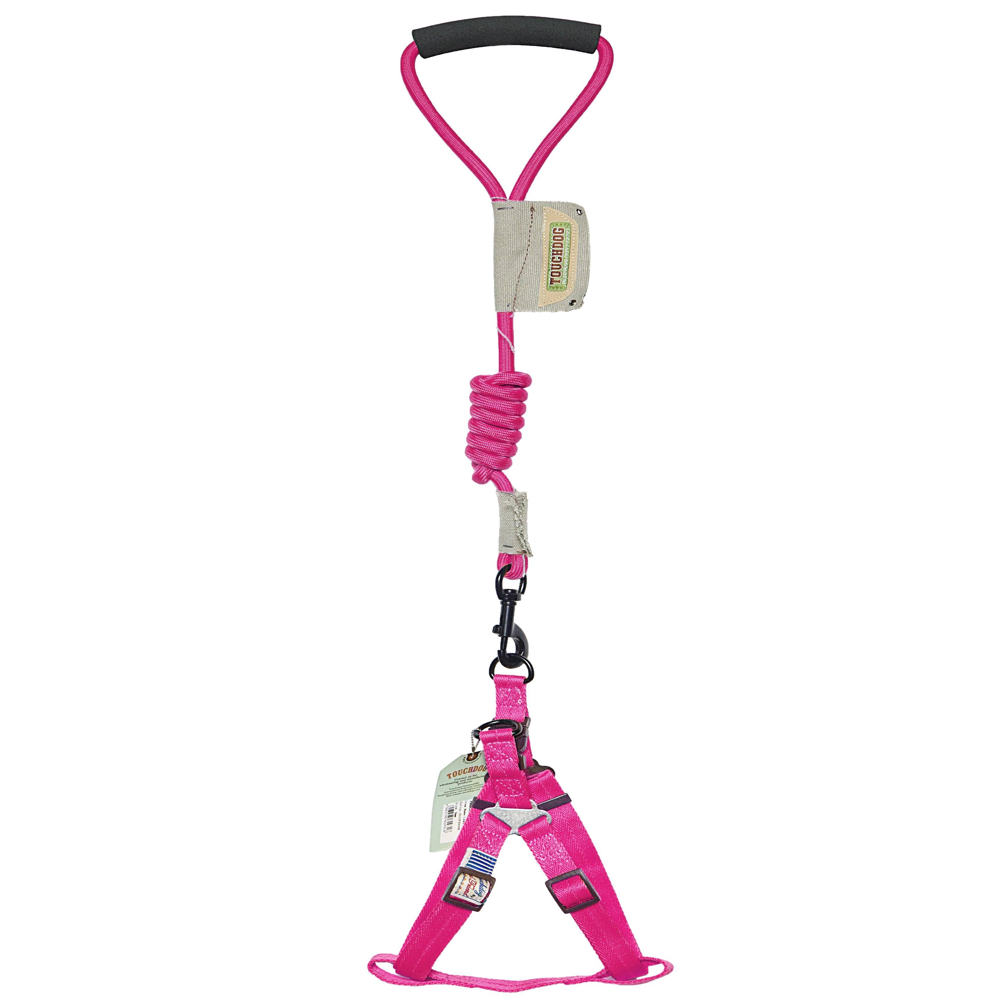 Touchdog Faded-Barker 2-in-1 Fashion Dog Leash and Harness Pink