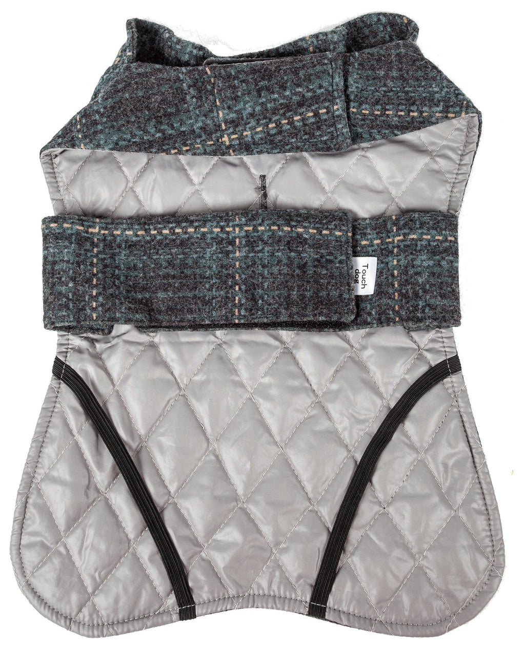 Touchdog ® 2-In-1 Windowpane Plaid Matching Dog Jacket and Reversible Dog Mat