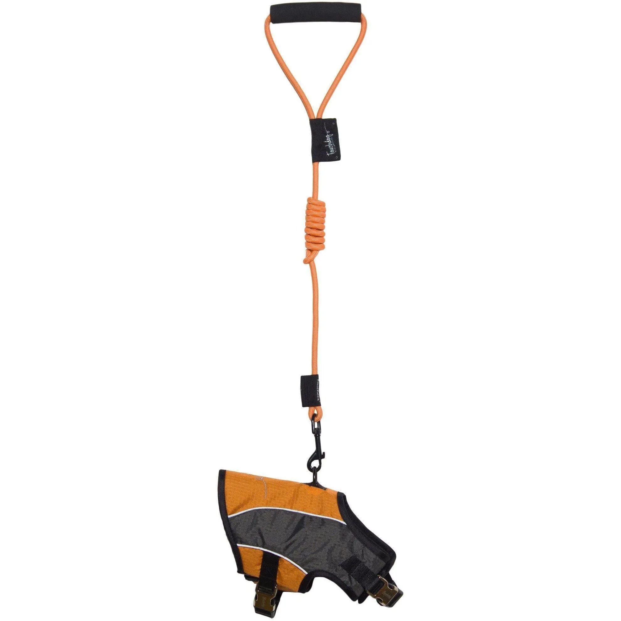 Touchdog ® 'Reflective-Max' 2-in-1 Performance Dog Harness and Leash Orange, Charcoal Grey