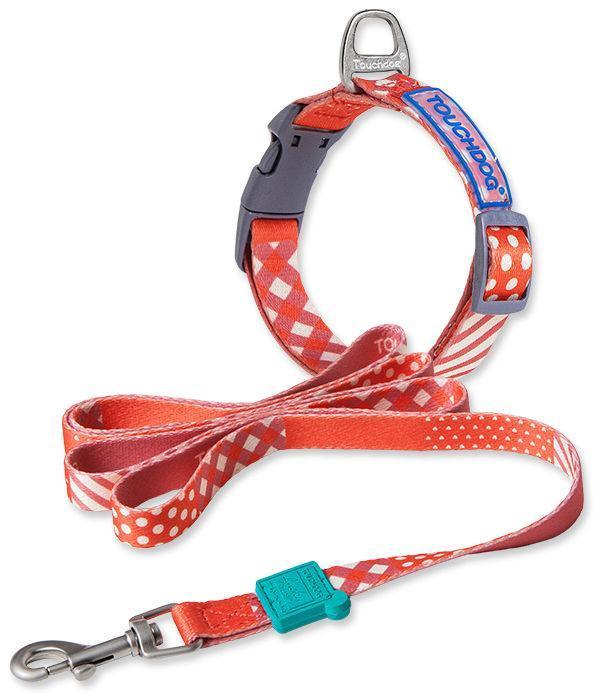 Touchdog ®'Trendzy' 2-in-1 Matching Fashion Designer Printed Dog Leash and Collar Red