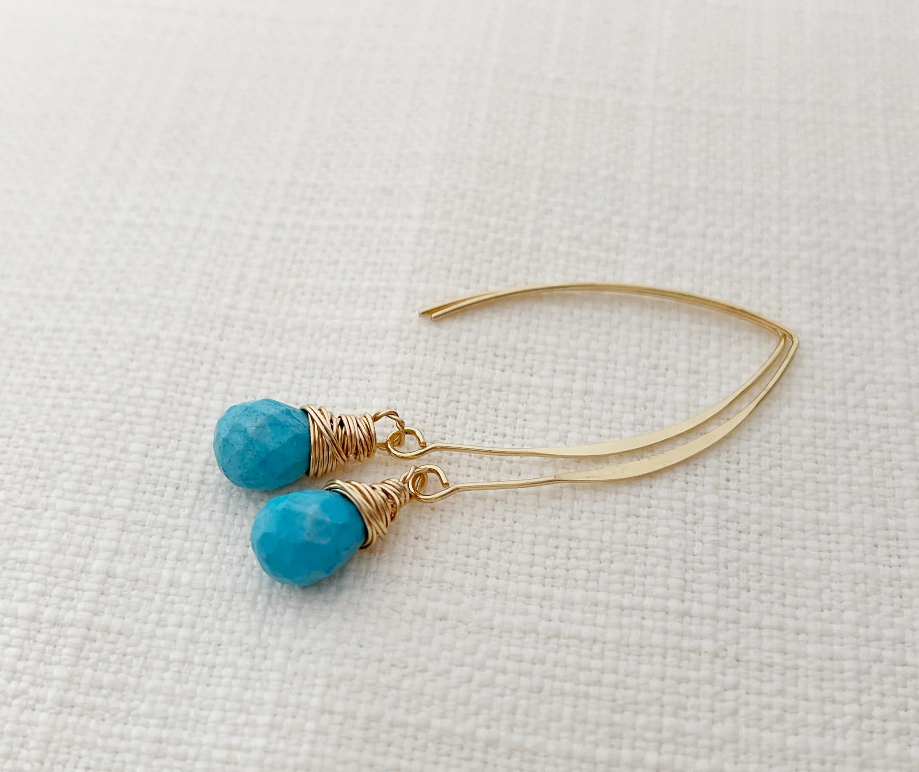 Turquoise Drop 14k Gold Filled Earrings
