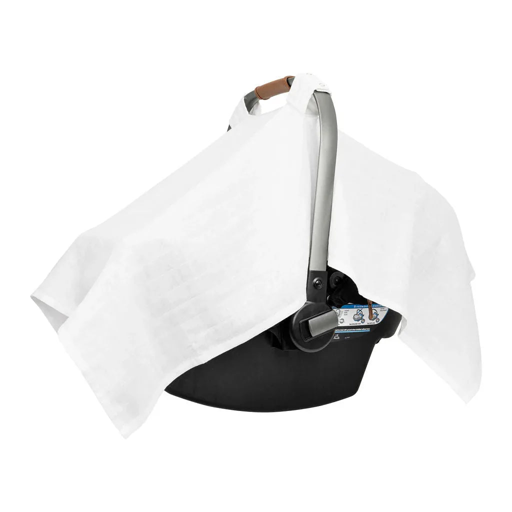 Muslin Car Seat Cover White
