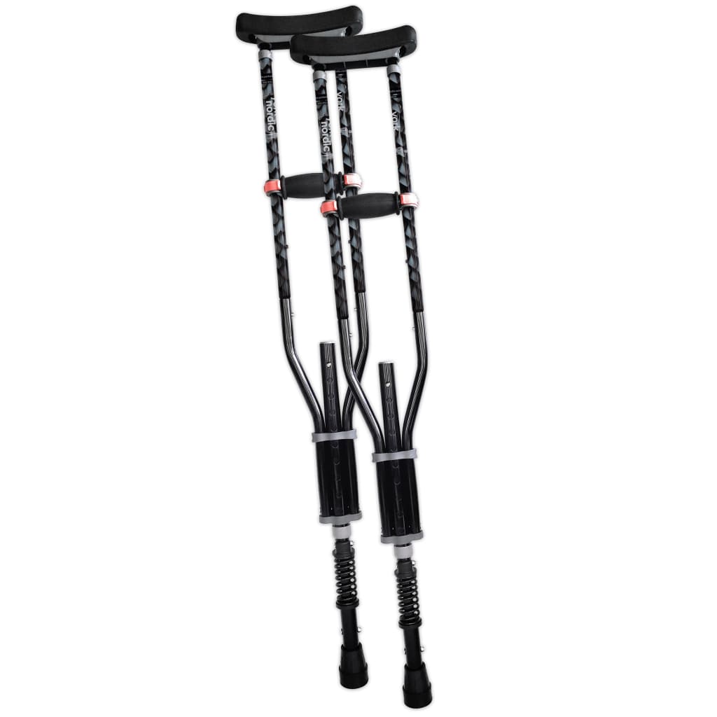 Adjustable Spring Cushion Crutches Perfect for Sports Injuries and Travel - Heights 4'7" to 6'6" - Adjust to 22" for Travel - Choice of Colors