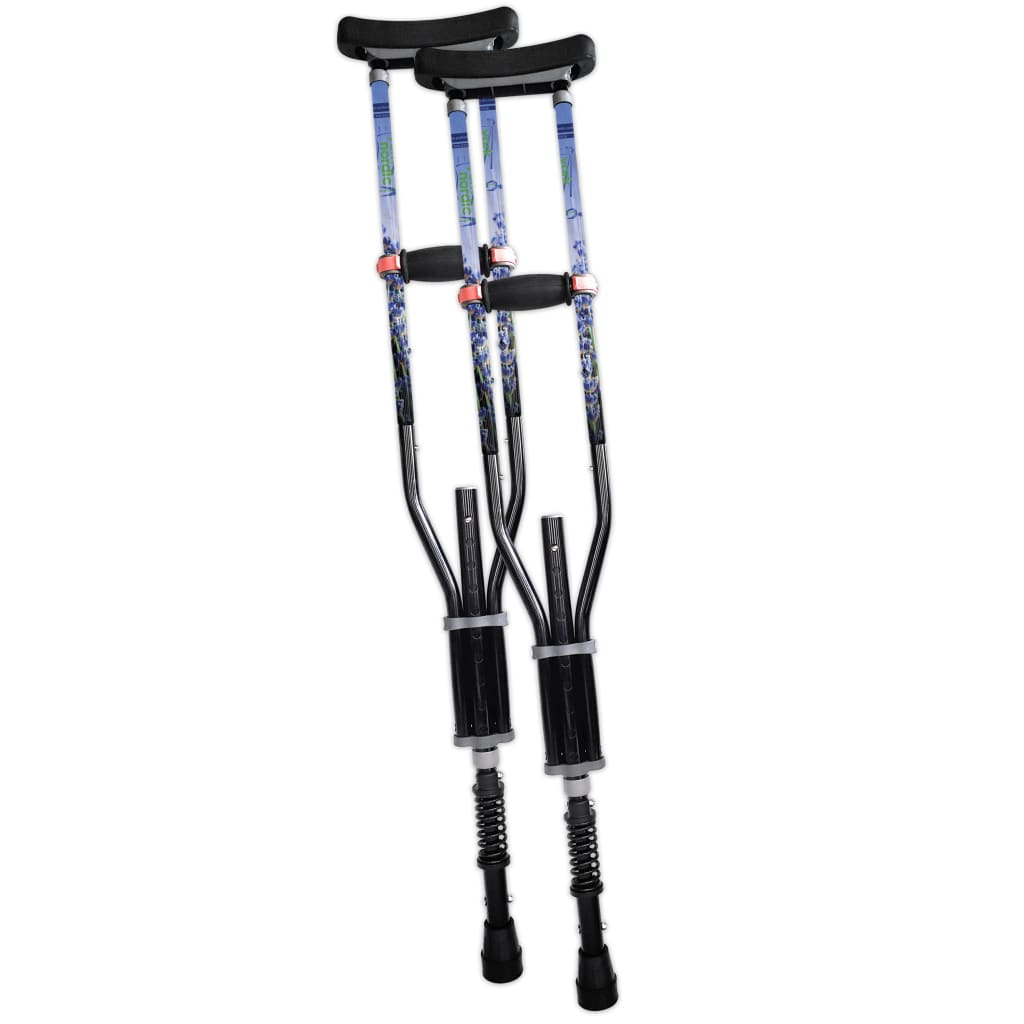 Adjustable Spring Cushion Crutches Perfect for Sports Injuries and Travel - Heights 4'7" to 6'6" - Adjust to 22" for Travel - Choice of Colors
