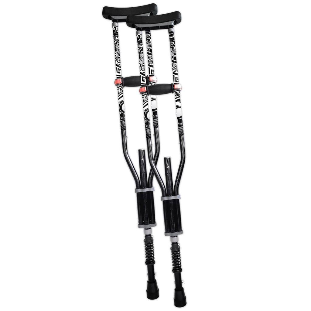 Adjustable Spring Cushion Crutches Perfect for Sports Injuries and Travel - Heights 4'7" to 6'6" - Adjust to 22" for Travel - Choice of Colors