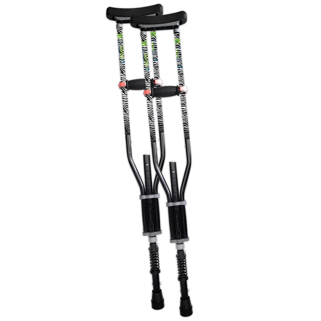 Adjustable Spring Cushion Crutches Perfect for Sports Injuries and Travel - Heights 4'7" to 6'6" - Adjust to 22" for Travel - Choice of Colors