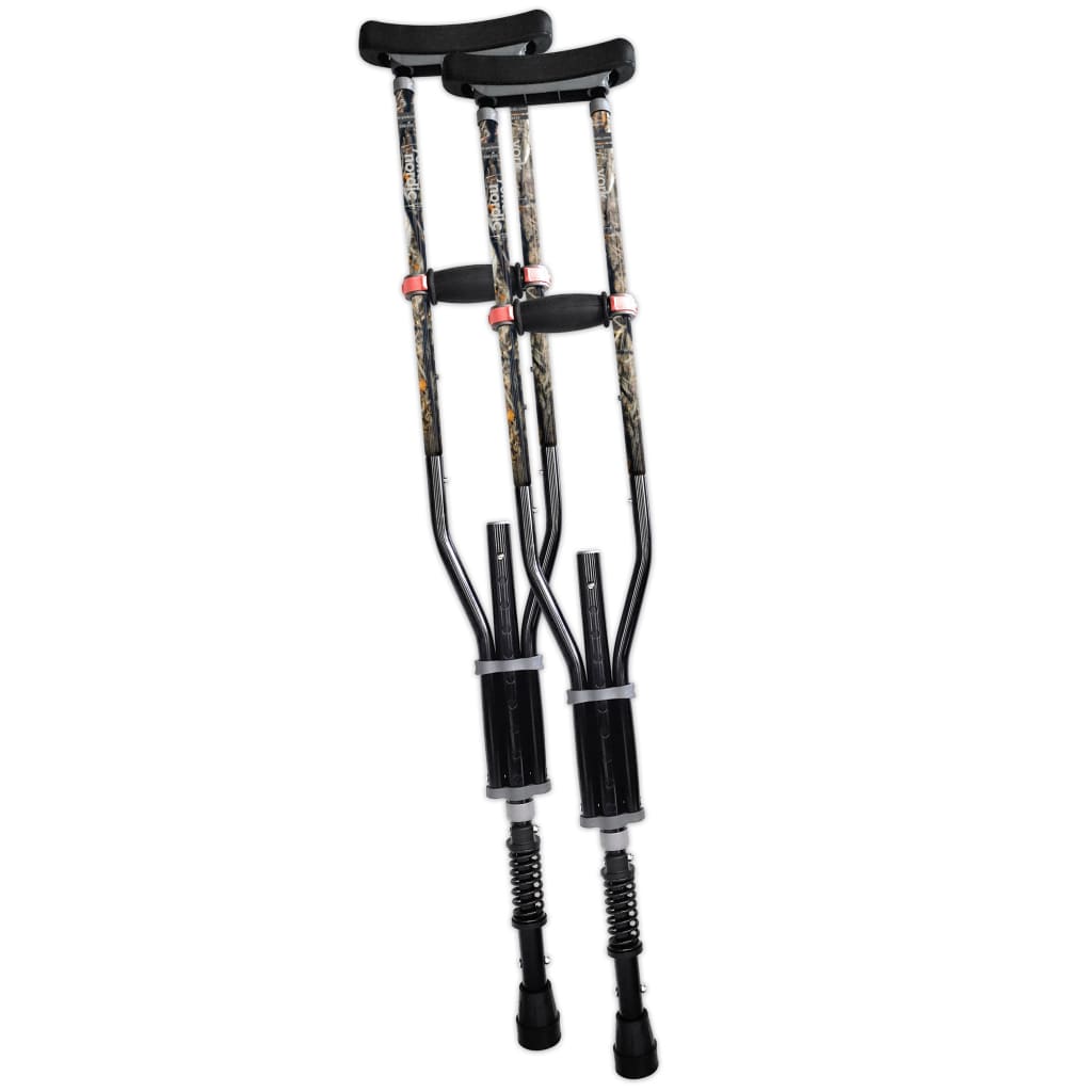 Adjustable Spring Cushion Crutches Perfect for Sports Injuries and Travel - Heights 4'7" to 6'6" - Adjust to 22" for Travel - Choice of Colors