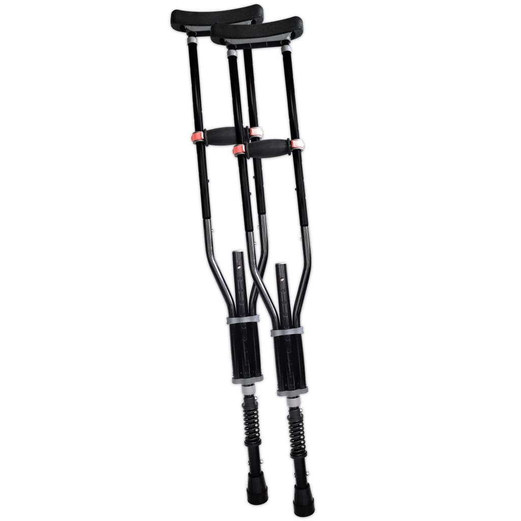 Adjustable Spring Cushion Crutches Perfect for Sports Injuries and Travel - Heights 4'7" to 6'6" - Adjust to 22" for Travel - Choice of Colors
