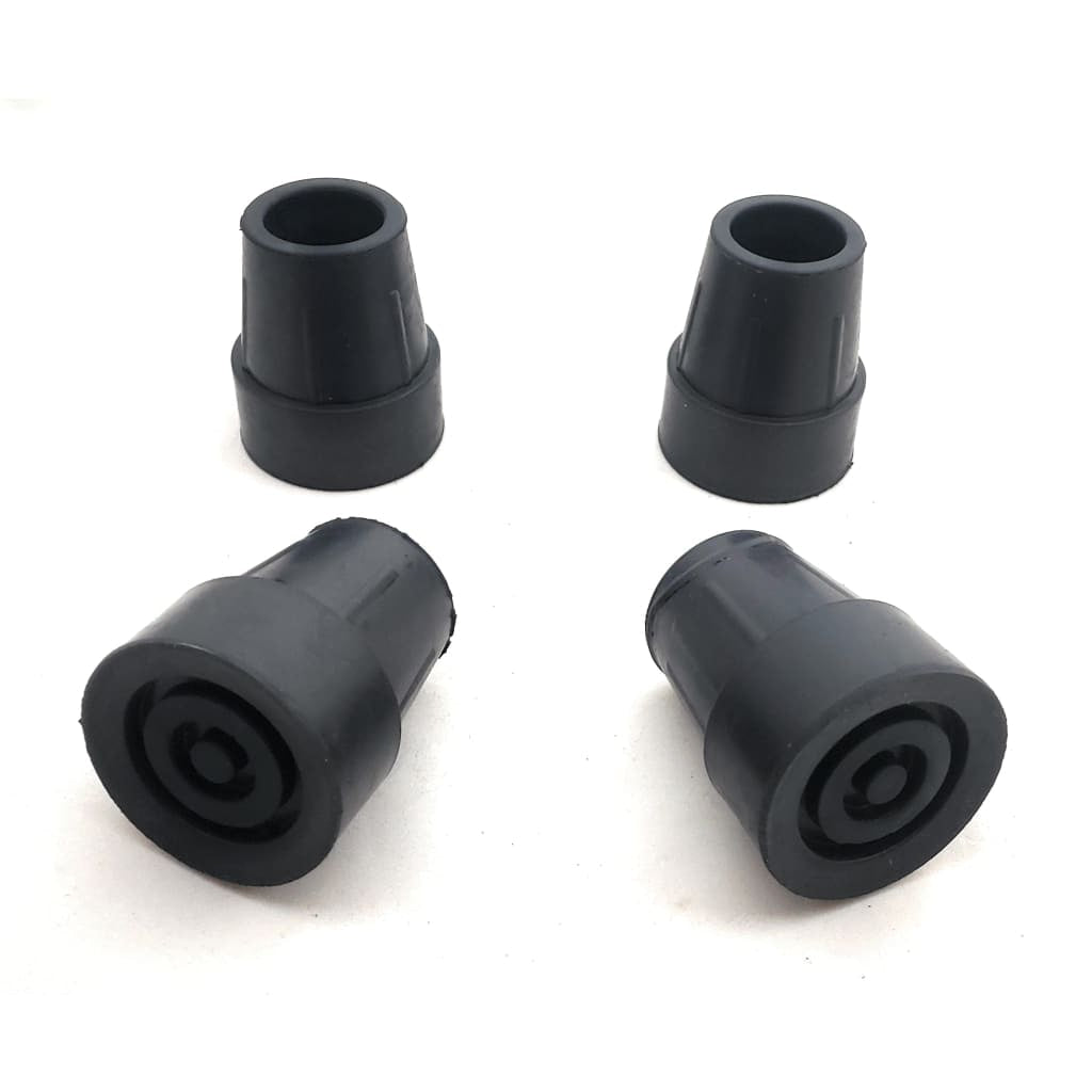 Four Pack of 1" Rubber Replacement Tips for York Nordic Spring Crutches