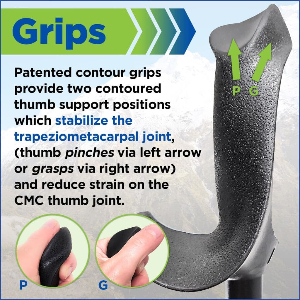 Motivator Swift Connect Travel Poles for Balance and Rehab - Patented Stability Grips - Lightweight, Adjustable and Collapsible includes Detachable Feet and Travel Bag