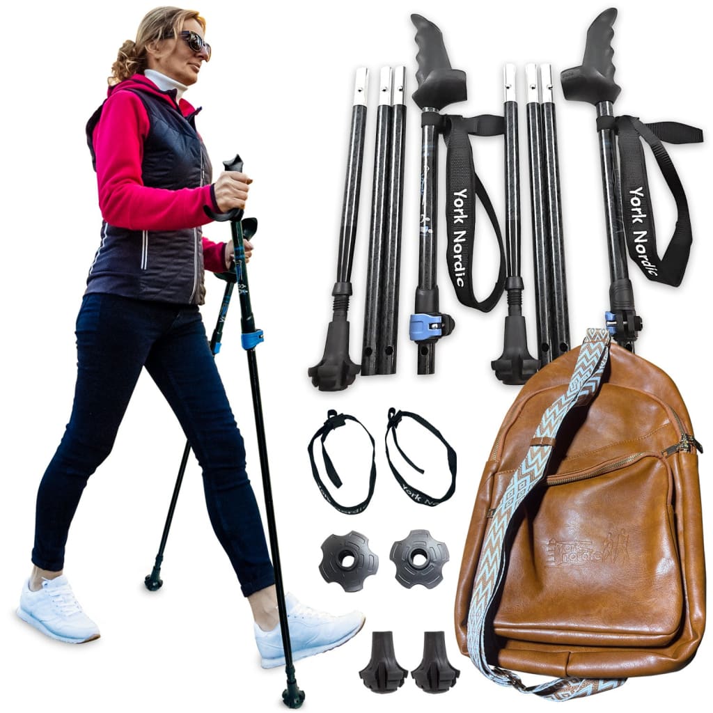 Motivator Swift Connect Travel Poles for Balance and Rehab - Patented Stability Grips - Lightweight, Adjustable and Collapsible includes Detachable Feet and Travel Bag