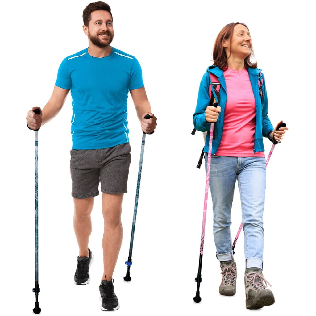 Motivator Walking Poles for Balance and Rehab - Patented Stability Grips - Lightweight, Adjustable, and Collapsible -2 Pieces Adjustable w/flip Locks, Detachable feet and Travel Bag - For Heights up to 6'2"